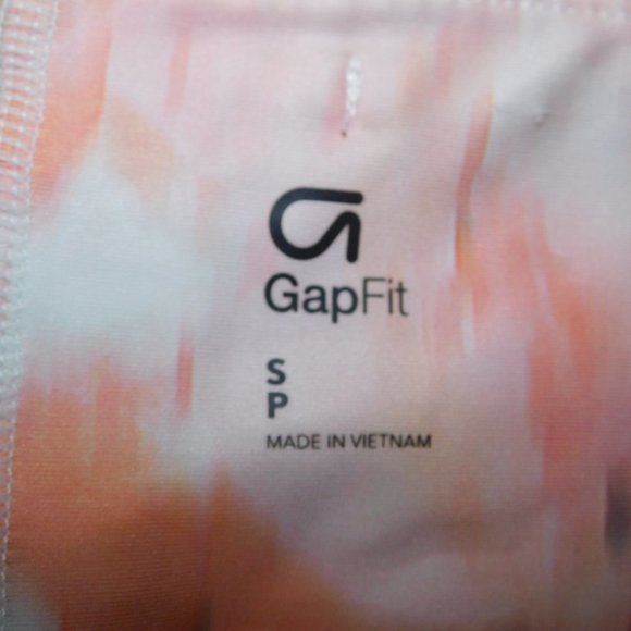 Gap Fit Womens S Blur Floral Pink Orange Yellow Cropped Workout Athletic Legging - Picture 3 of 10